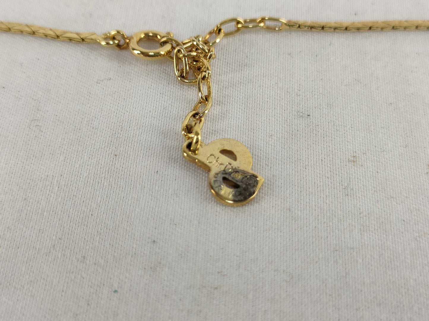 (10461_0356) Dior Dior Necklace Rhinestone Logo Stone Removal Necklace