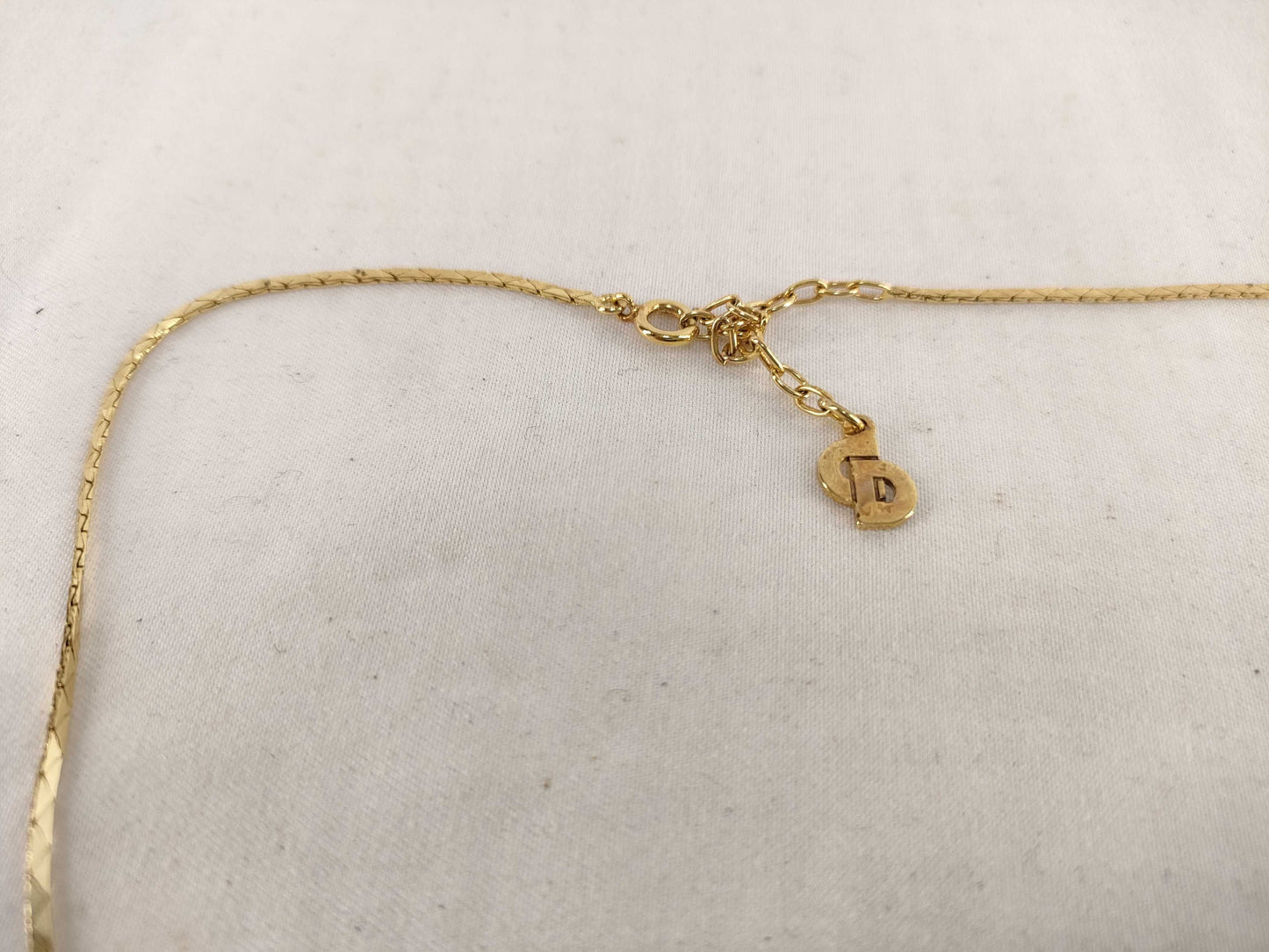 (10461_0356) Dior Dior Necklace Rhinestone Logo Stone Removal Necklace