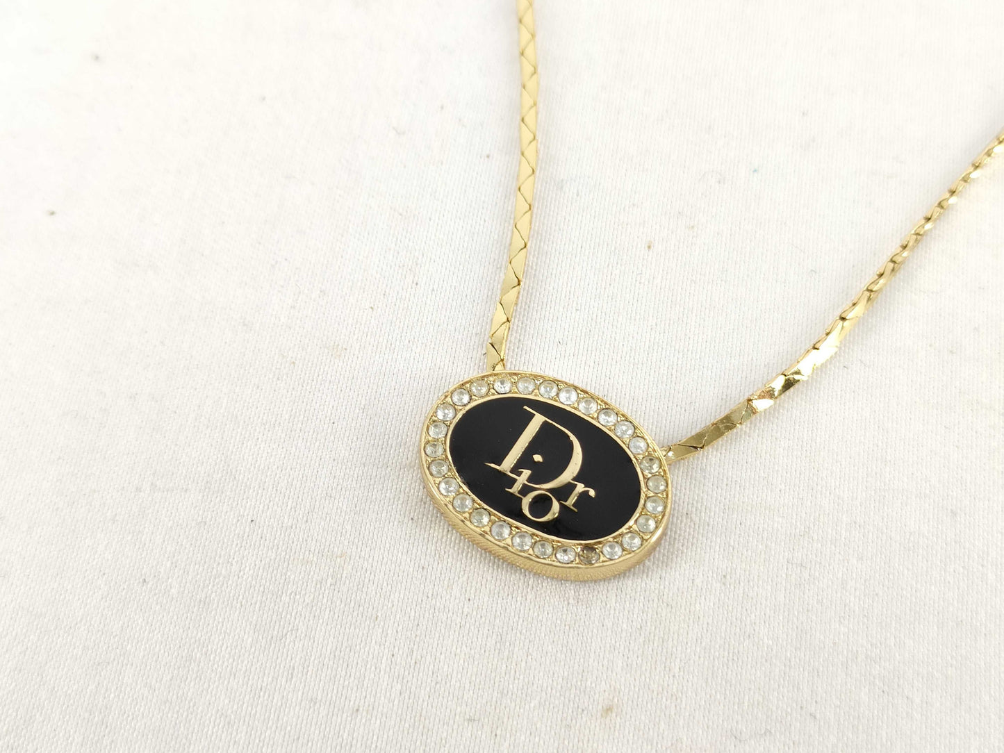 (10461_0356) Dior Dior Necklace Rhinestone Logo Stone Removal Necklace