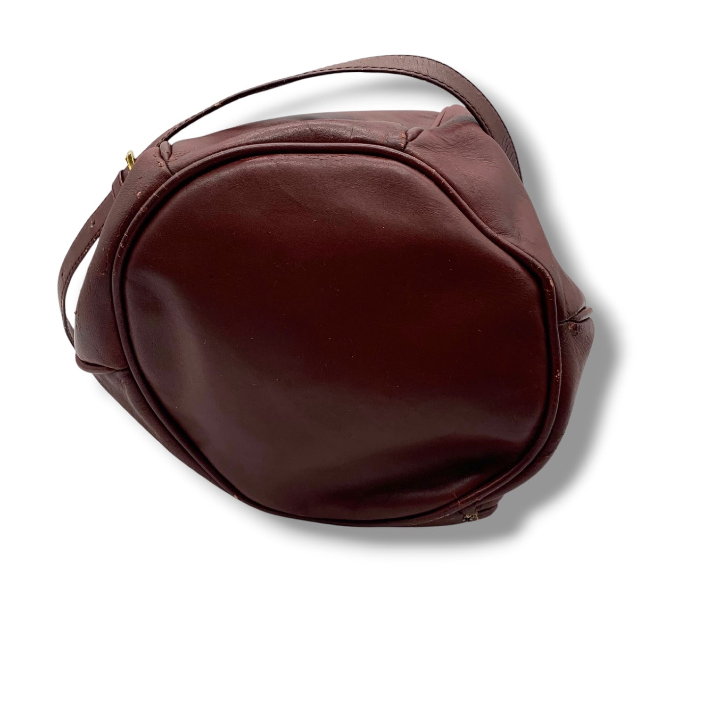 (10460_0127) Cartier Drawstring Shoulder Bag Burgundy Shoulder Bag