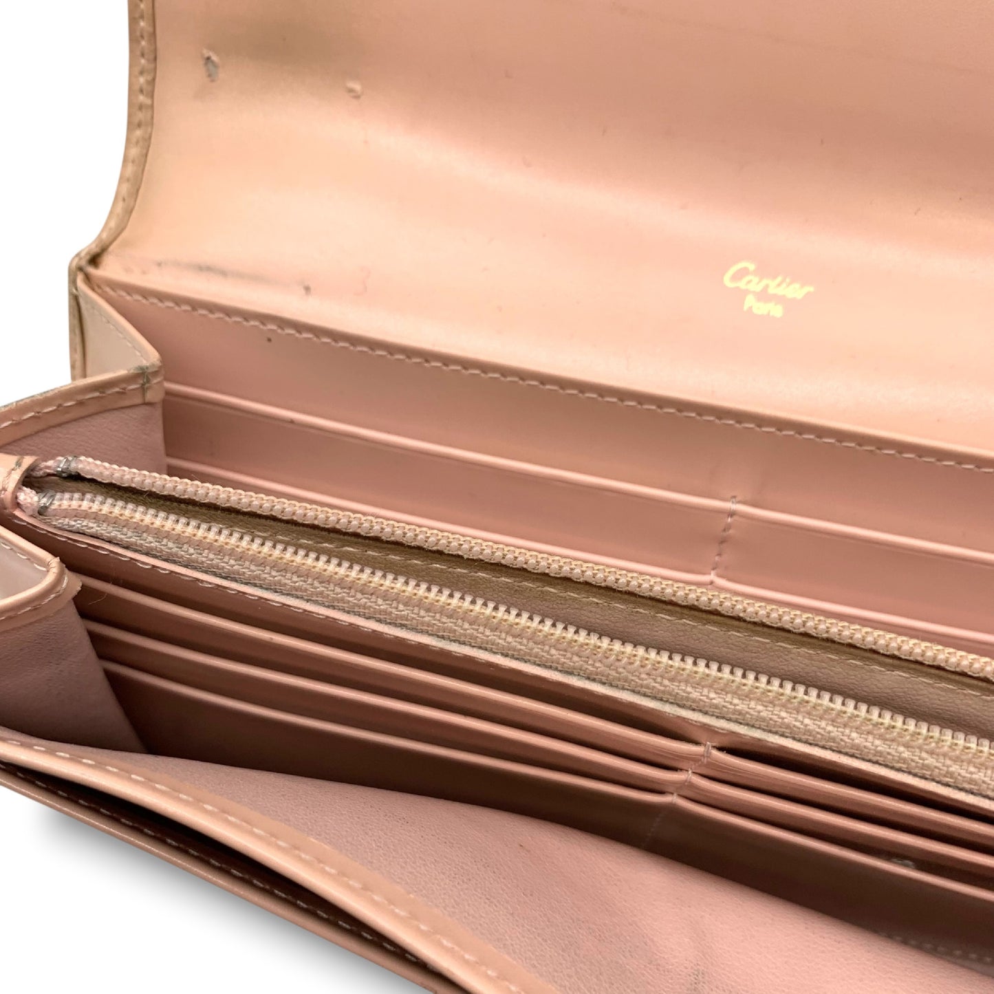 (10461_0074) Cartier Folding Long Wallet Pink Wallet
