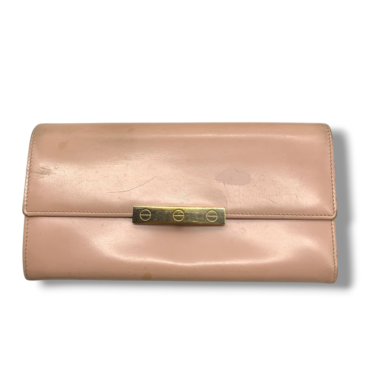 (10461_0074) Cartier Folding Long Wallet Pink Wallet