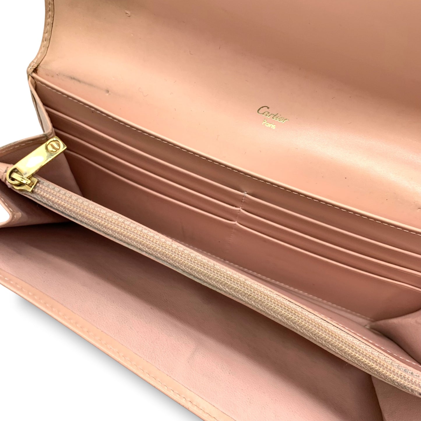 (10461_0074) Cartier Folding Long Wallet Pink Wallet