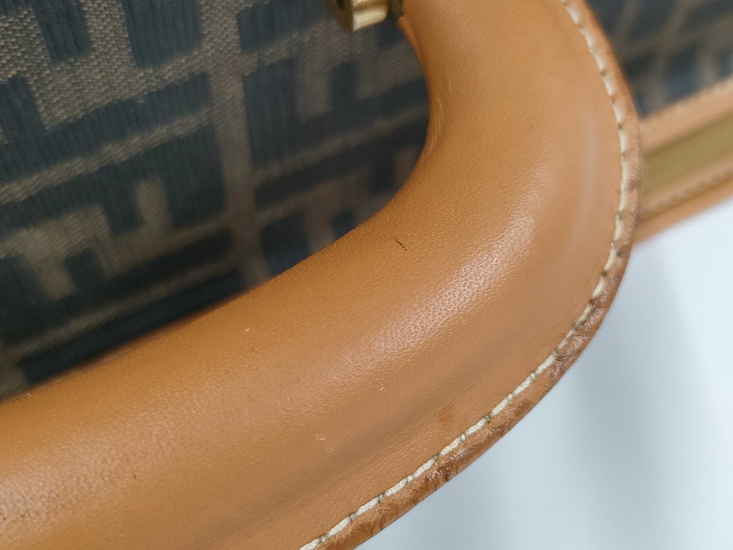 (10460_0260) FENDI FENDI Travel Truck/Leather x Canvas/Brown/G Fittings/Zucca Suitcase