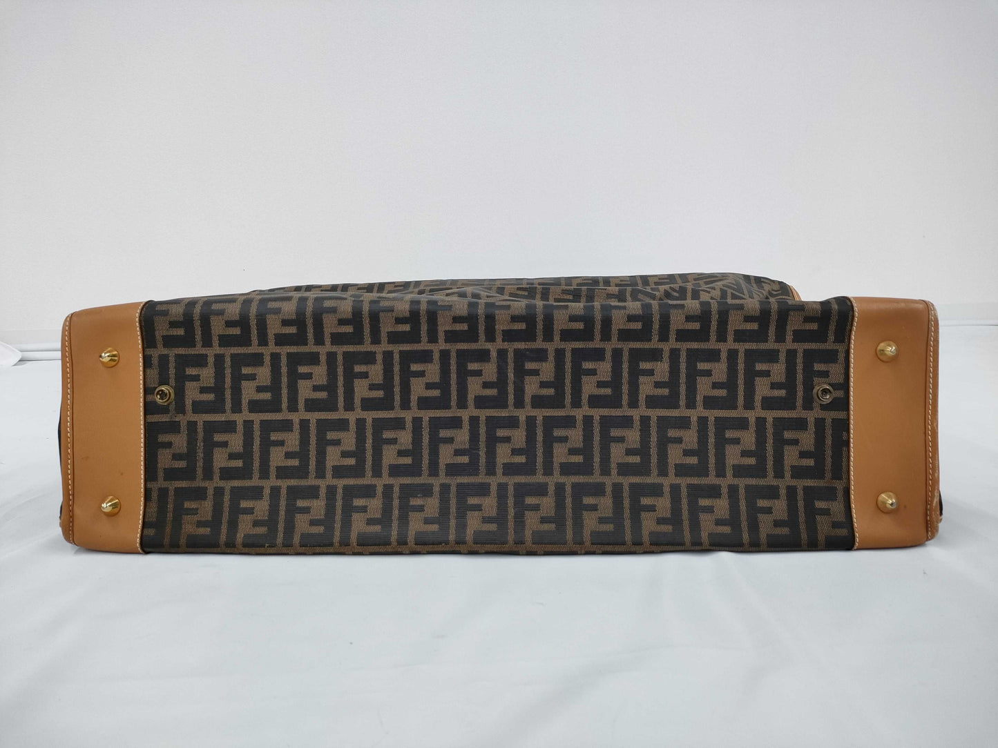 (10460_0260) FENDI FENDI Travel Truck/Leather x Canvas/Brown/G Fittings/Zucca Suitcase