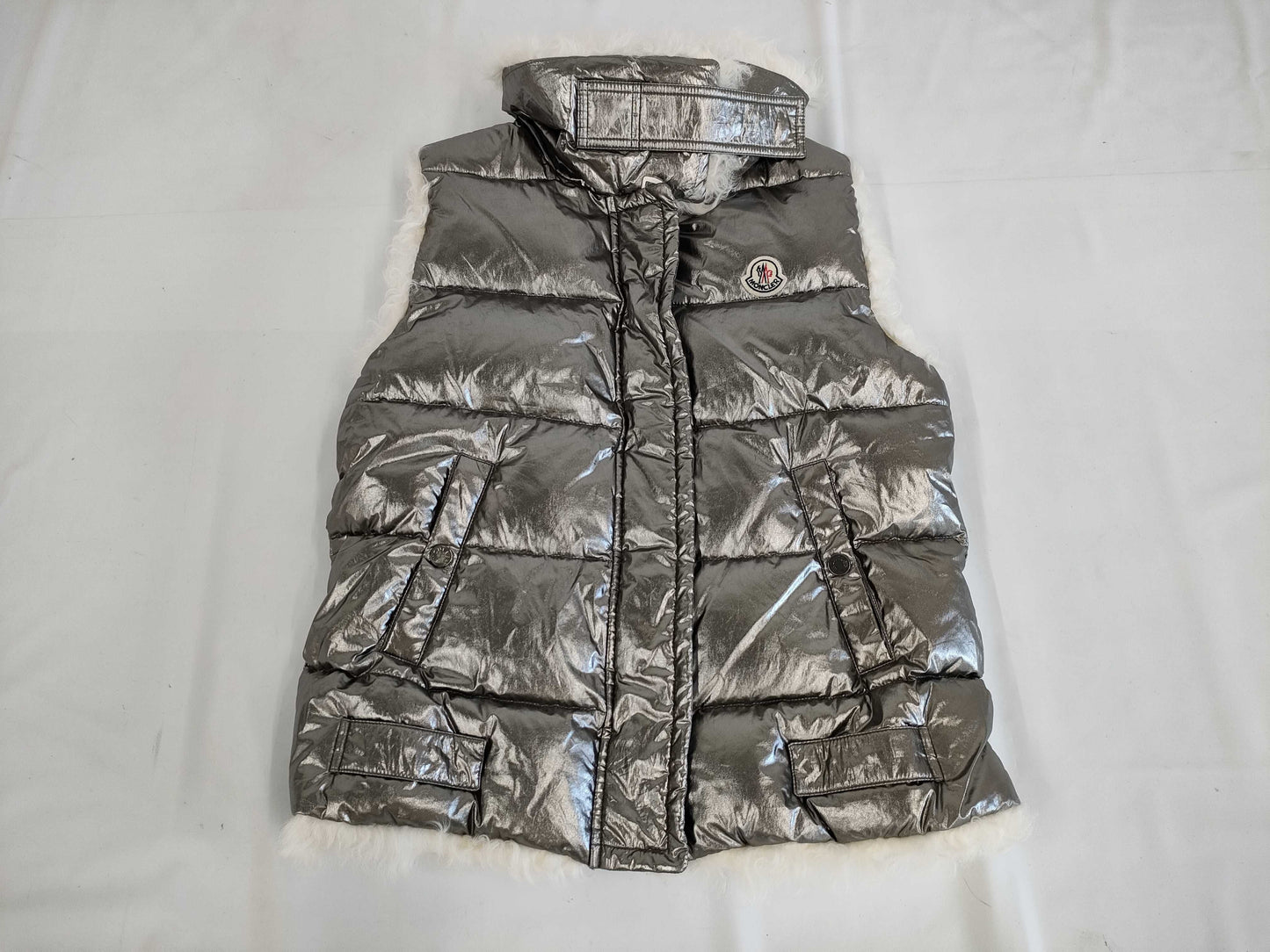 (10462_0243)▼MONCLER Moncler Vest Silver Size 0 Vest