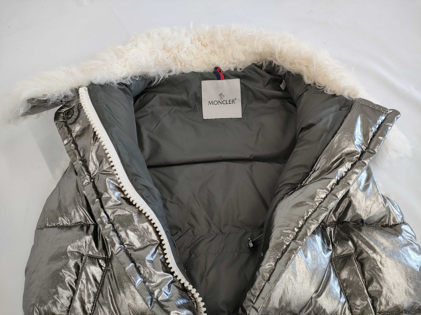 (10462_0243)▼MONCLER Moncler Vest Silver Size 0 Vest