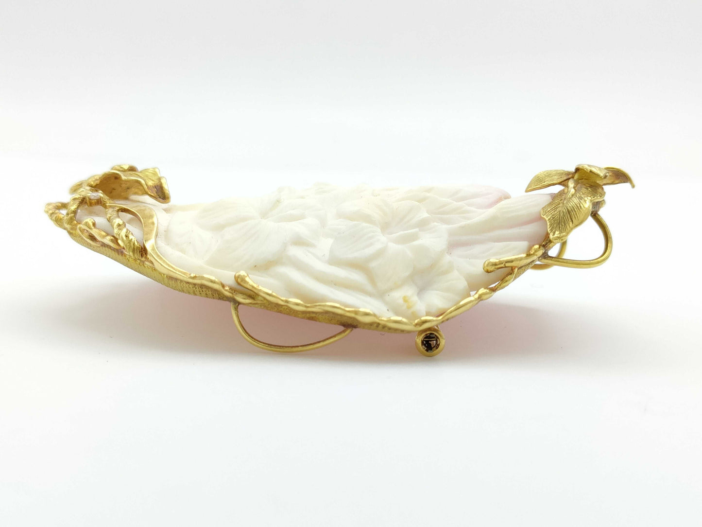 Cameo D0.04ct K18/PT900 40.6g Brooch
