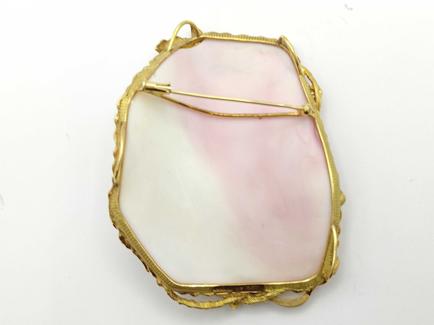 Cameo D0.04ct K18/PT900 40.6g Brooch