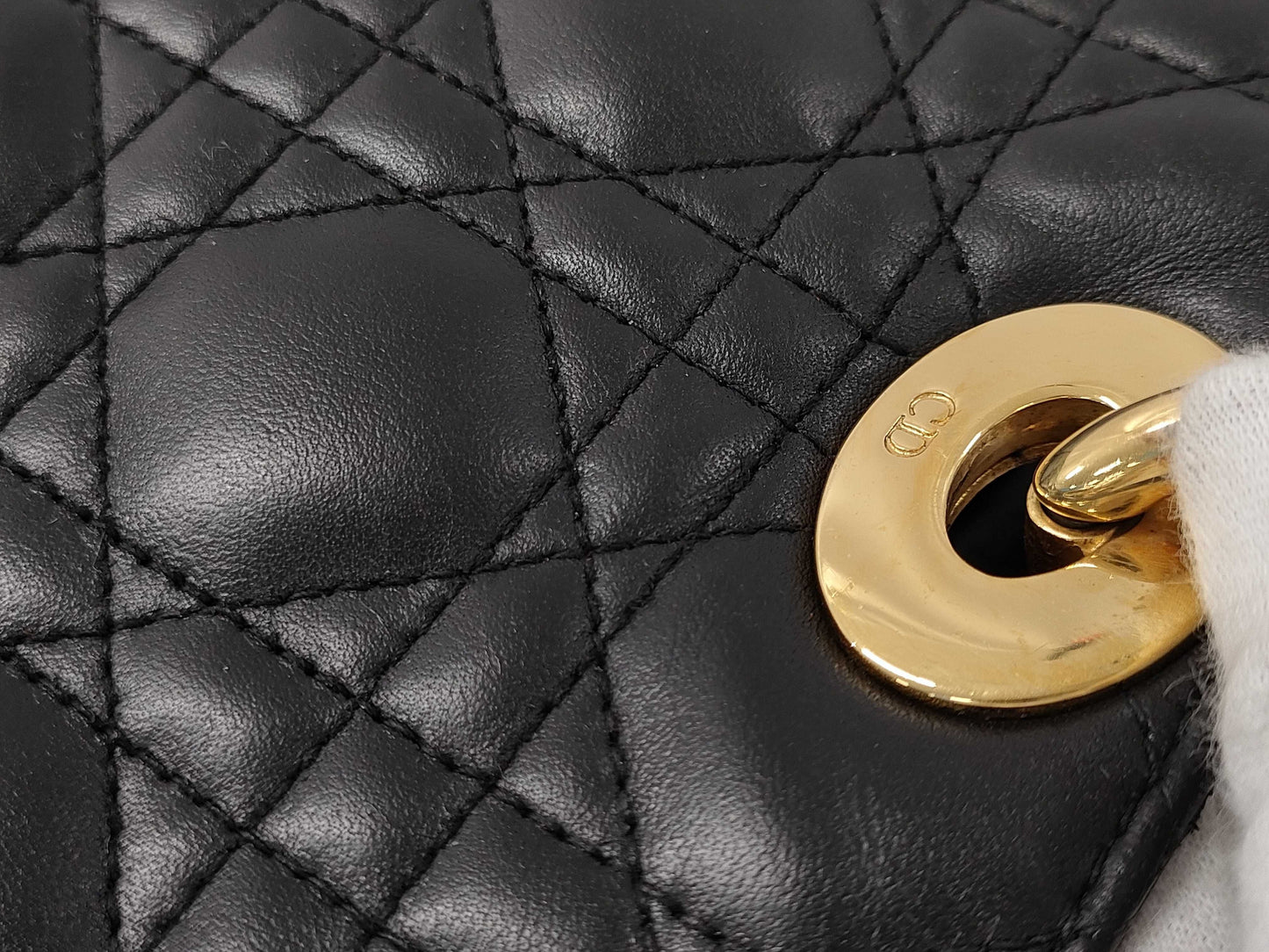 Dior Cannage Leather Black Bag