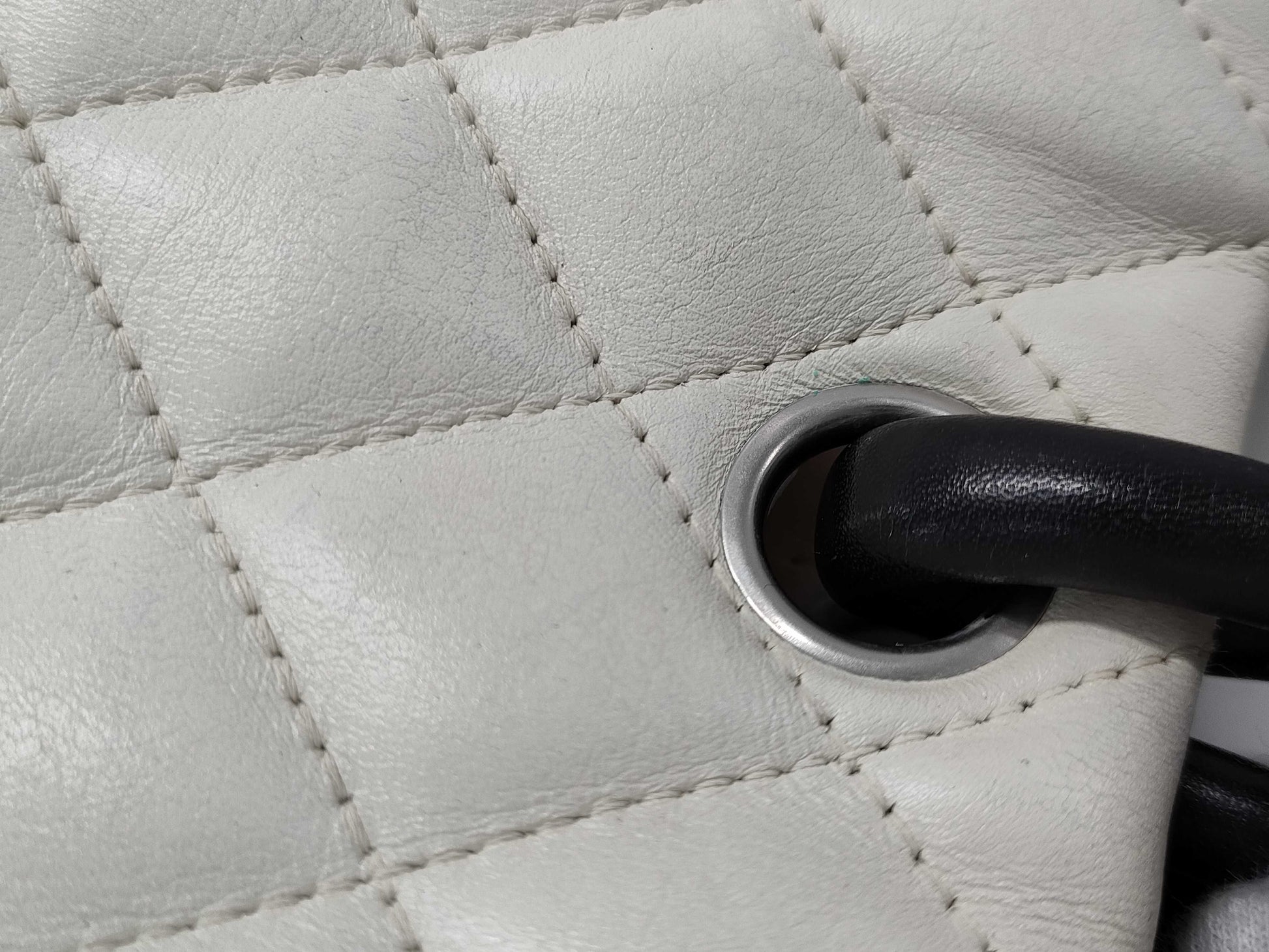 CHANEL Cambon Python Tote Bag in White