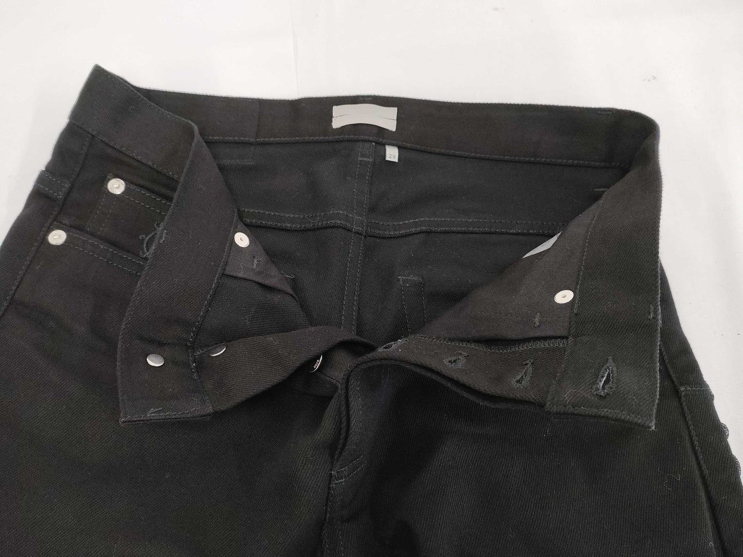 (10462_0338) Dior DIOR LIMITED EDITION Cherry Blossom Embroidered Stretch Black Denim 29 Pants