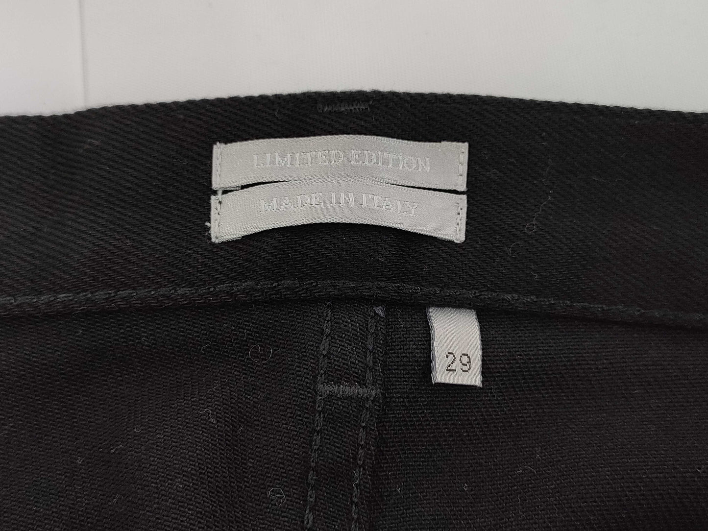 (10462_0338) Dior DIOR LIMITED EDITION Cherry Blossom Embroidered Stretch Black Denim 29 Pants