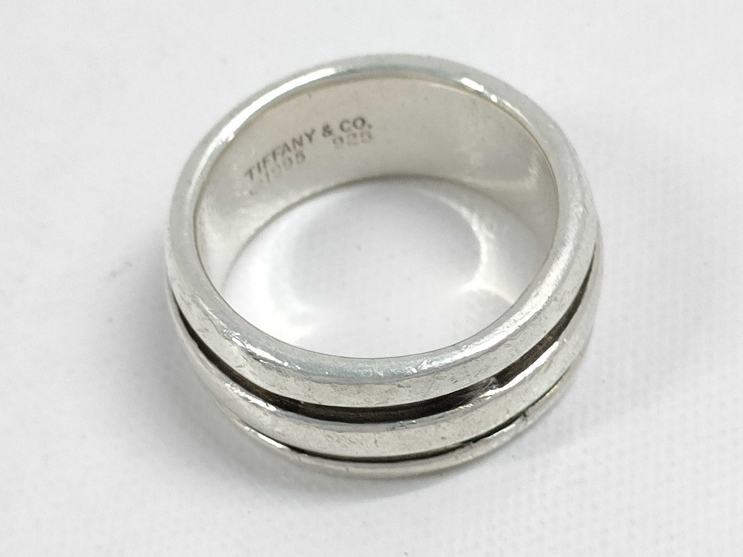 (10461_0197) Tiffany&Co. Tiffany&Co Tiffany&Co Double Line Ring 7.9g SV925 Ring