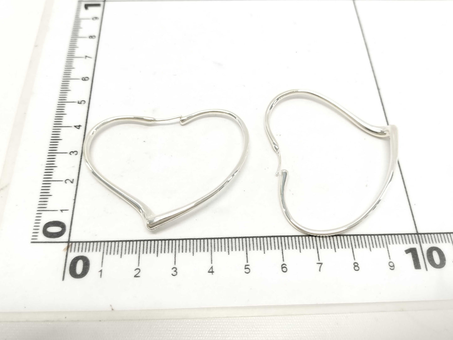 (10461_0182) Tiffany&Co. Elsa Peretti Open Heart Hoop Earrings Size M Ag925 9.7g Earrings