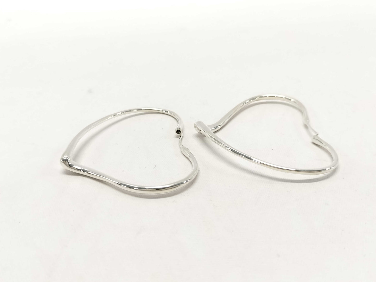 (10461_0182) Tiffany&Co. Elsa Peretti Open Heart Hoop Earrings Size M Ag925 9.7g Earrings
