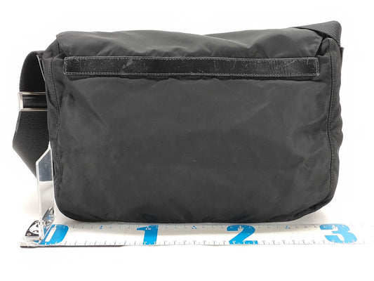 PRADA Nylon Messenger Bag, Black Nylon Shoulder Bag