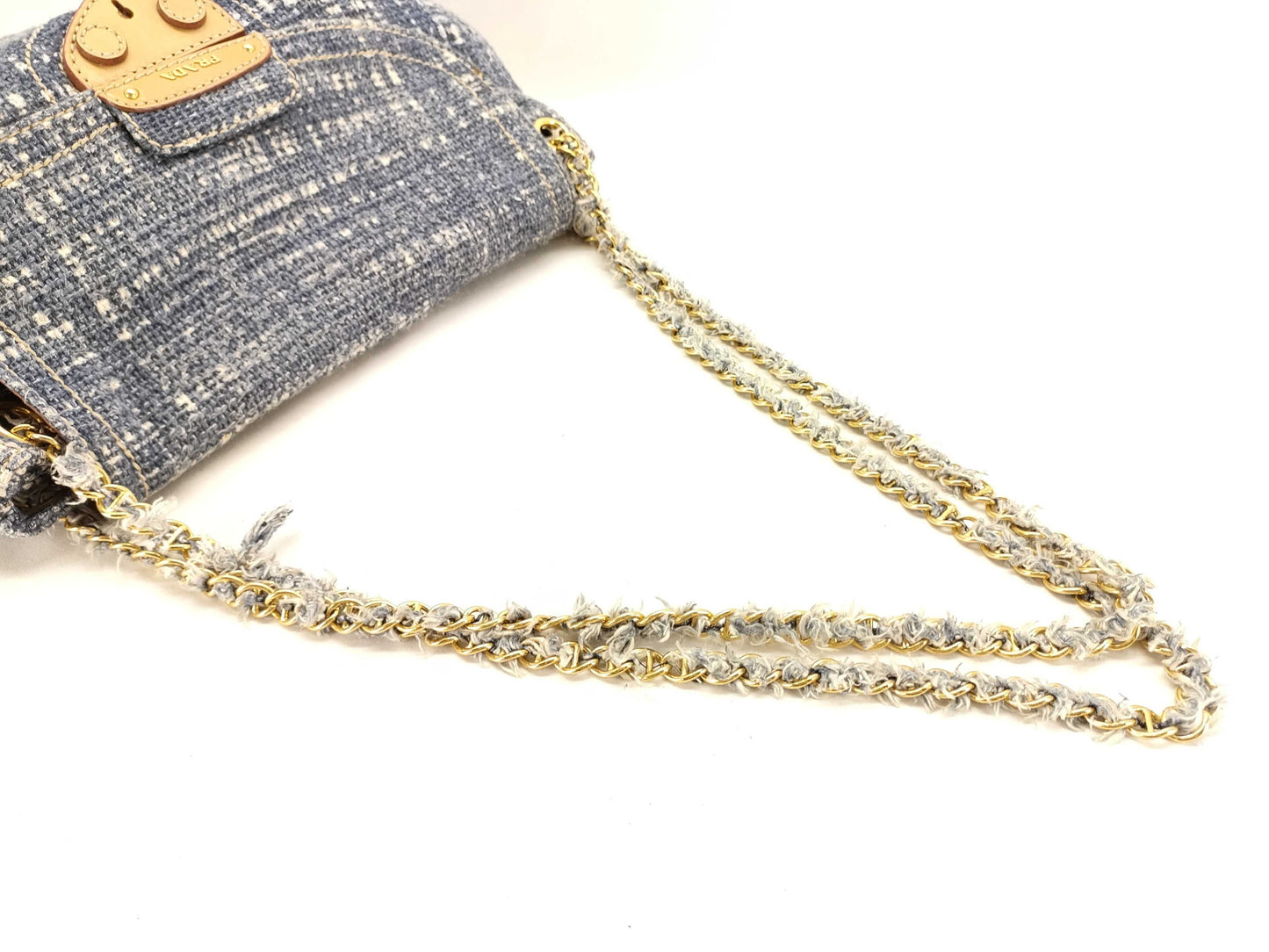 PRADA PRADA Prada Tweed Double Chain Shoulder Bag Shoulder Bag