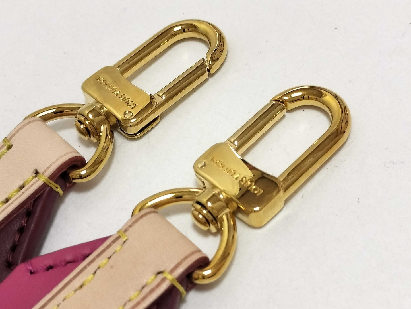 LOUIS VUITTON Signature Strap, Brown/Pink, Signature Canvas with Gold Hardware