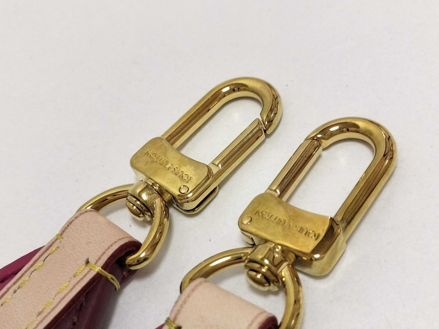 LOUIS VUITTON Signature Strap, Brown/Pink, Signature Canvas with Gold Hardware