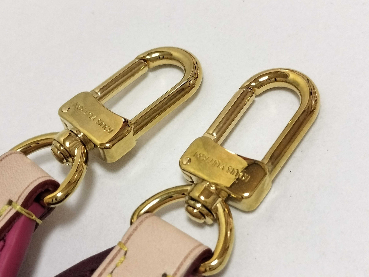 LOUIS VUITTON Signature Strap, Brown/Pink, Signature Canvas with Gold Hardware