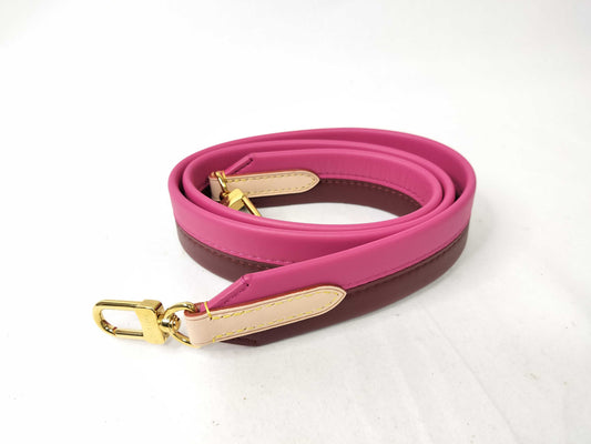 LOUIS VUITTON Signature Strap, Brown/Pink, Signature Canvas with Gold Hardware