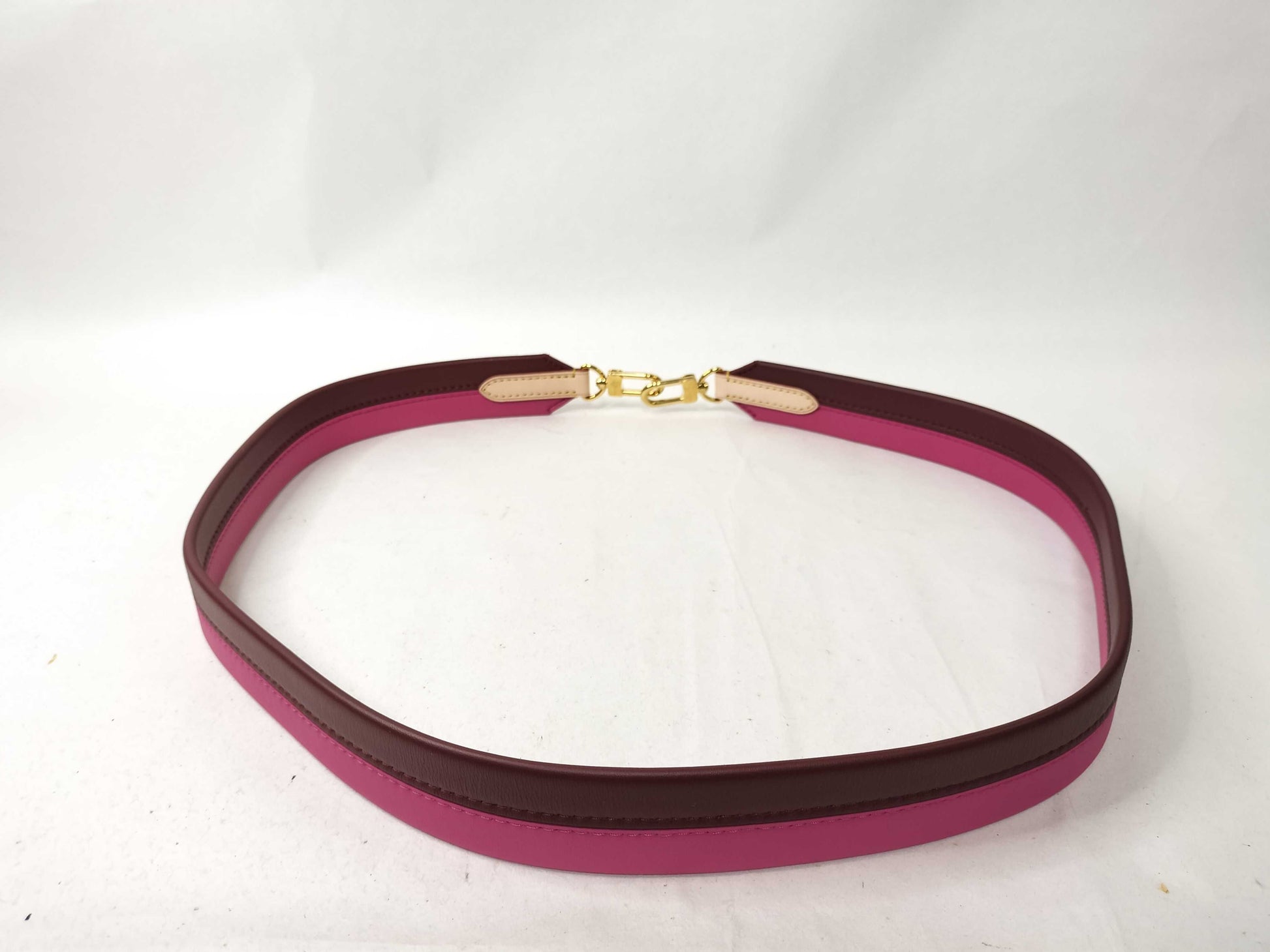 LOUIS VUITTON Signature Strap, Brown/Pink, Signature Canvas with Gold Hardware