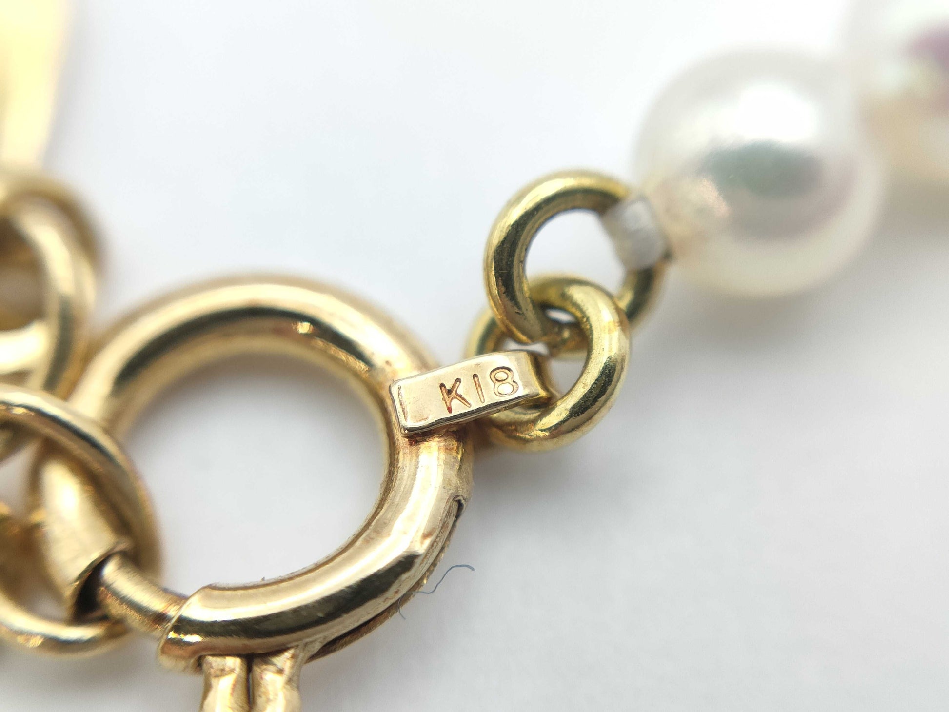 Pearl diameter: approximately 3.5-8.0mm, D0.01ct, 18K gold, 9.3g, necklace
