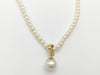 Pearl diameter: approximately 3.5-8.0mm, D0.01ct, 18K gold, 9.3g, necklace