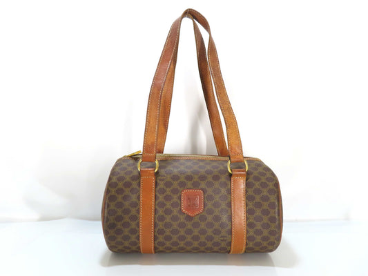 CELINE Macadam Mini Boston Bag, Brown