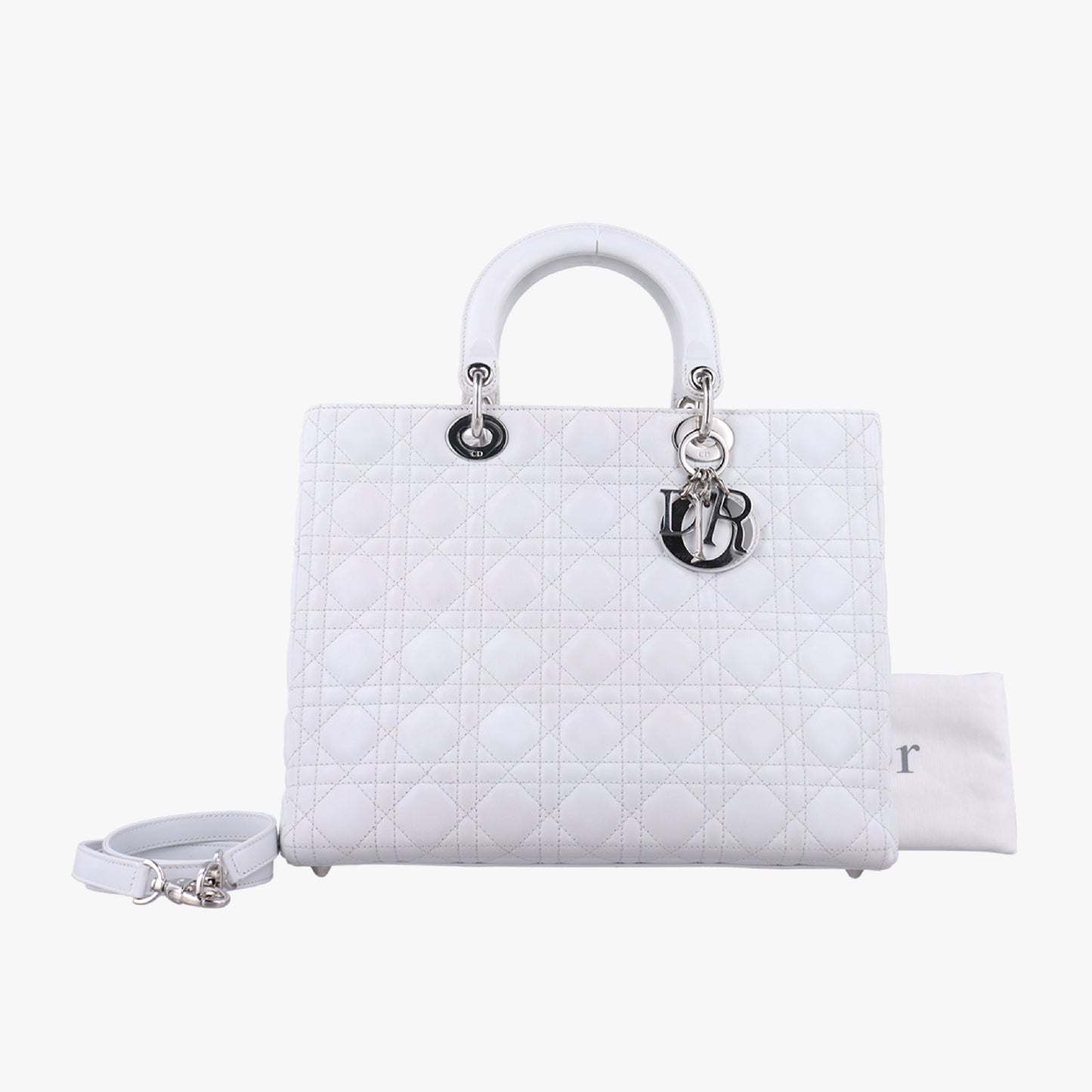 Dior Lady Dior White Lambskin 16-BO-1101 Handbag