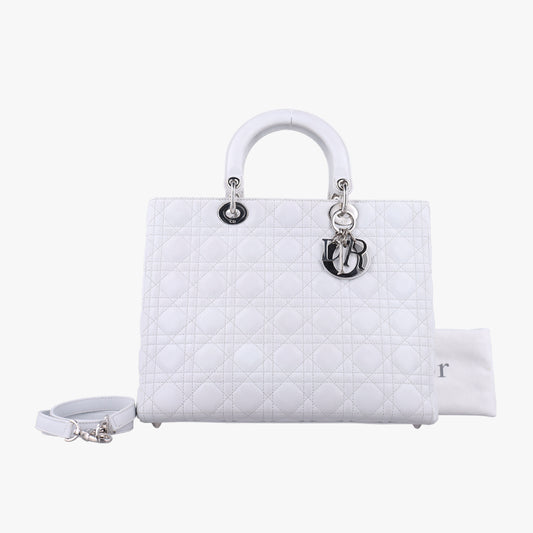 Dior Lady Dior White Lambskin 16-BO-1101 Handbag