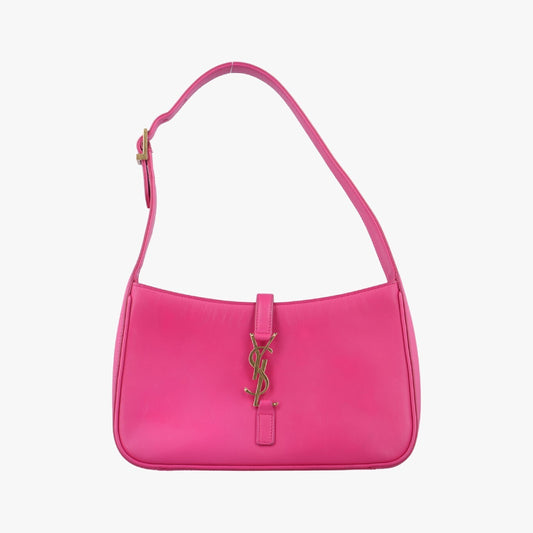 Yves Saint Laurent LE 5 ? 7 Mini Hobo Shoulder Bag in Rose Red Leather