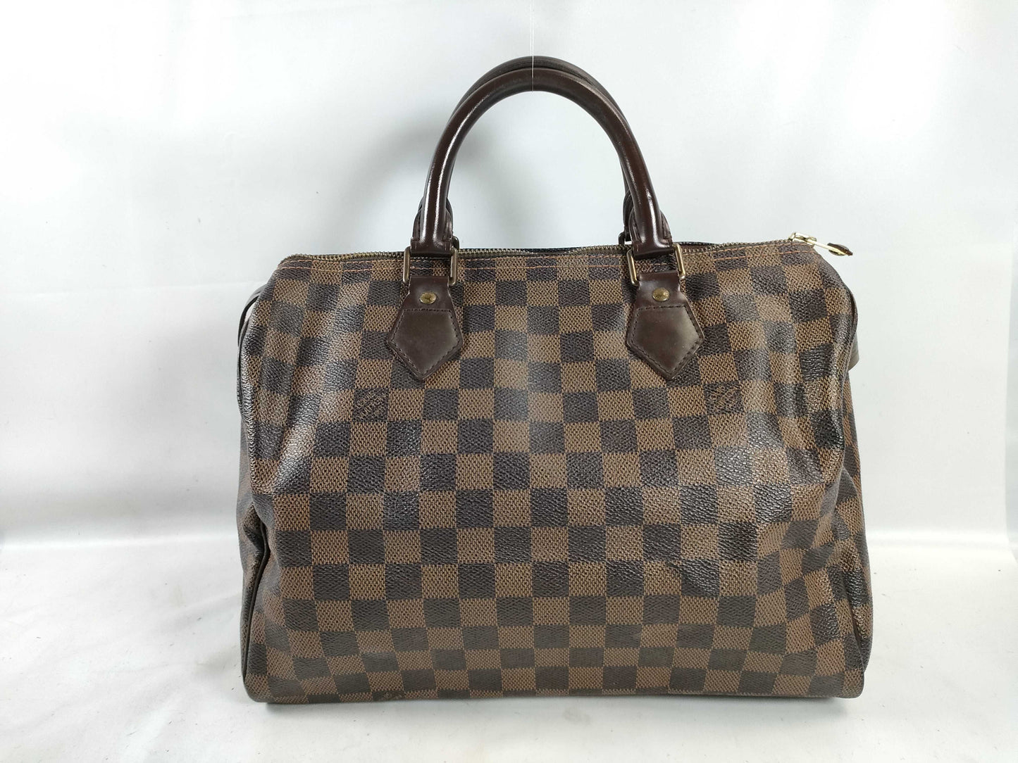 LOUIS VUITTON Damier PH - Louis Vuitton Damier Ebene Speedy Canvas Han Bag 30cm Handbag