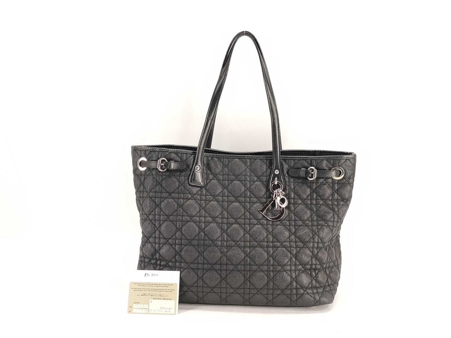 Dior Lady Dior ID - Dior Lady Dior Cannage Panarea Coated Canvas Tote Bag Black 01-RU-0122 34 Tote Bag
