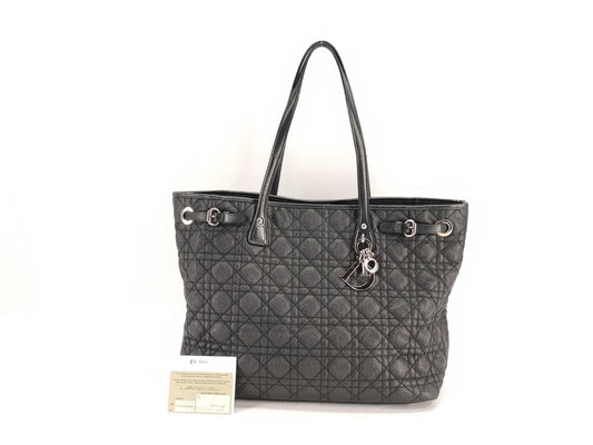 Dior Lady Dior ID - Dior Lady Dior Cannage Panarea Coated Canvas Tote Bag Black 01-RU-0122 34 Tote Bag