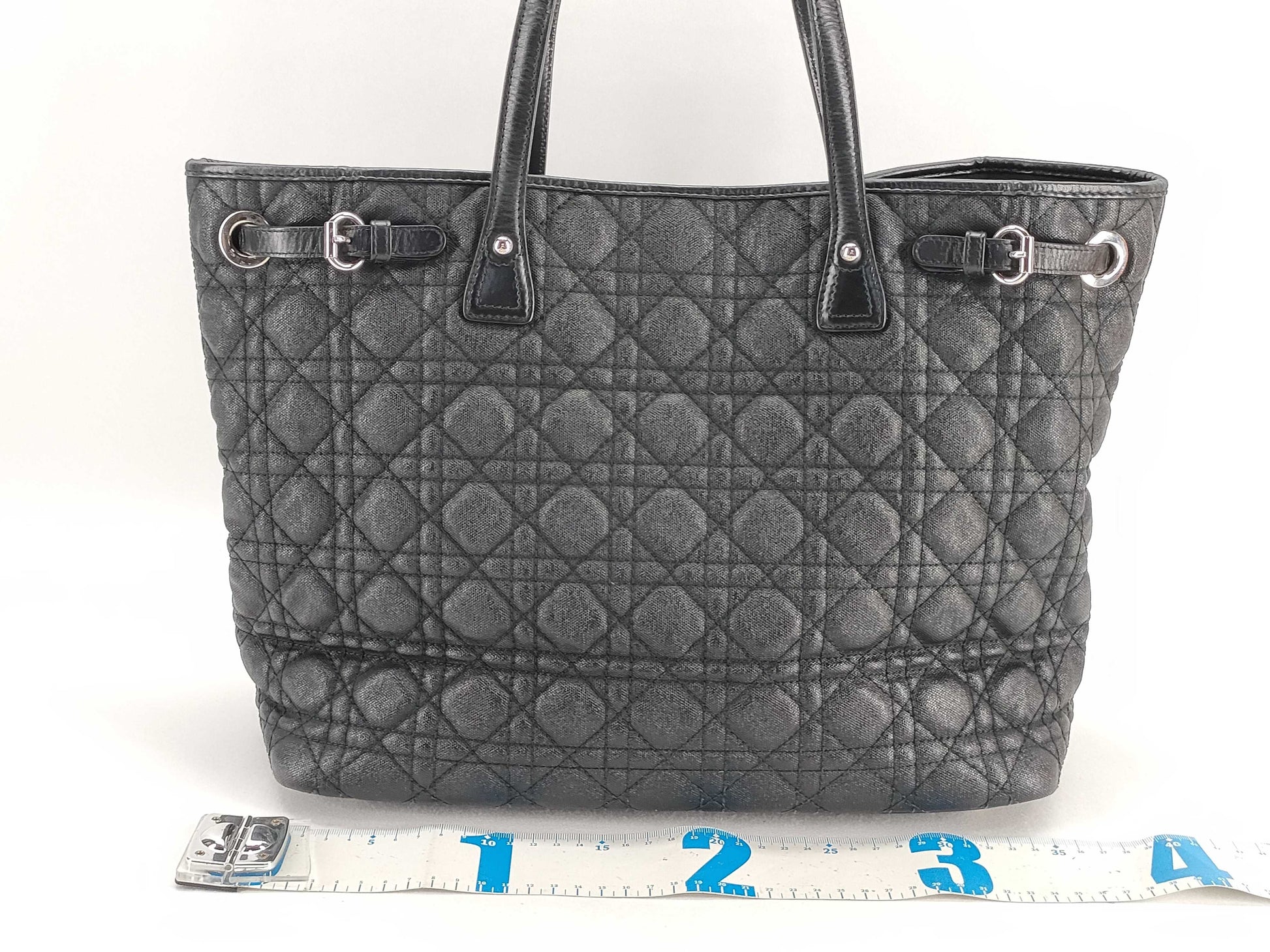 Dior Lady Dior ID - Dior Lady Dior Cannage Panarea Coated Canvas Tote Bag Black 01-RU-0122 34 Tote Bag