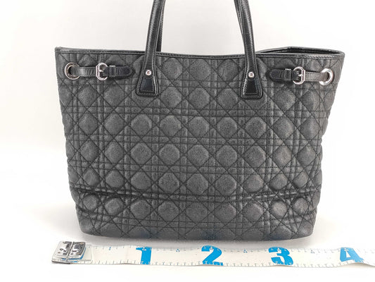 Dior Lady Dior ID - Dior Lady Dior Cannage Panarea Coated Canvas Tote Bag Black 01-RU-0122 34 Tote Bag