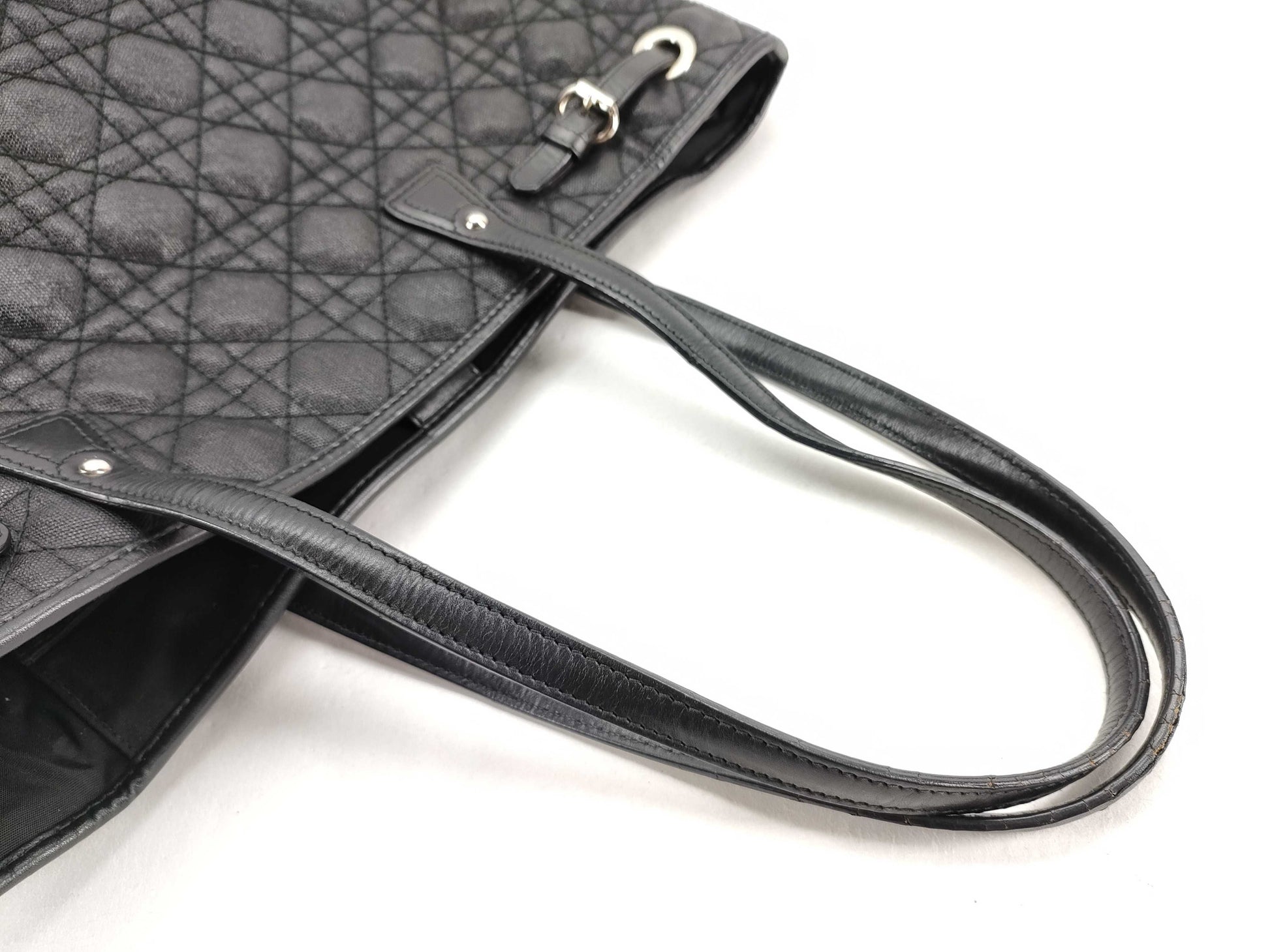 Dior Lady Dior ID - Dior Lady Dior Cannage Panarea Coated Canvas Tote Bag Black 01-RU-0122 34 Tote Bag