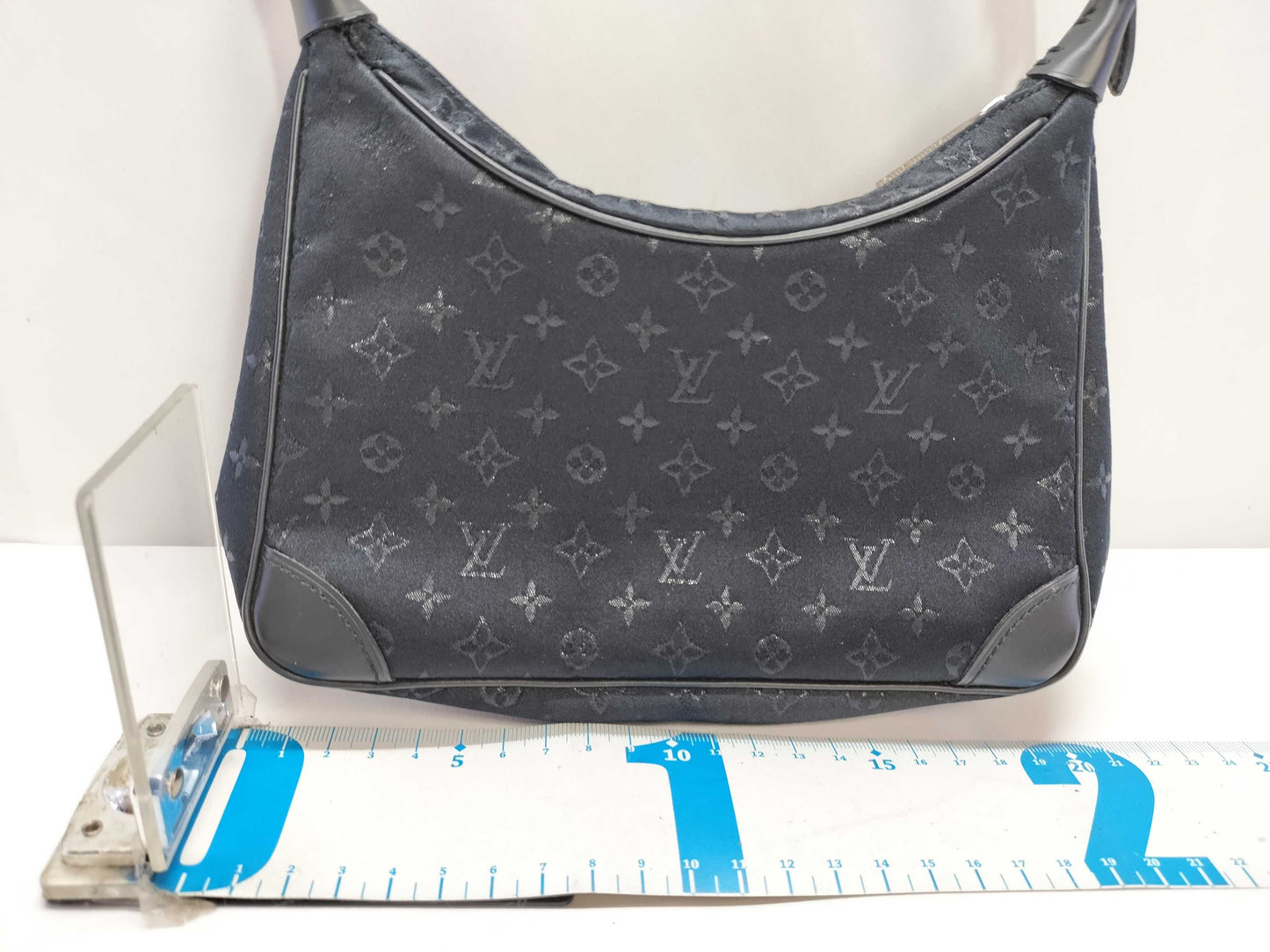 LOUIS VUITTON Monogram Satin Little Boulogne Pouch M92142 SR0041 Black