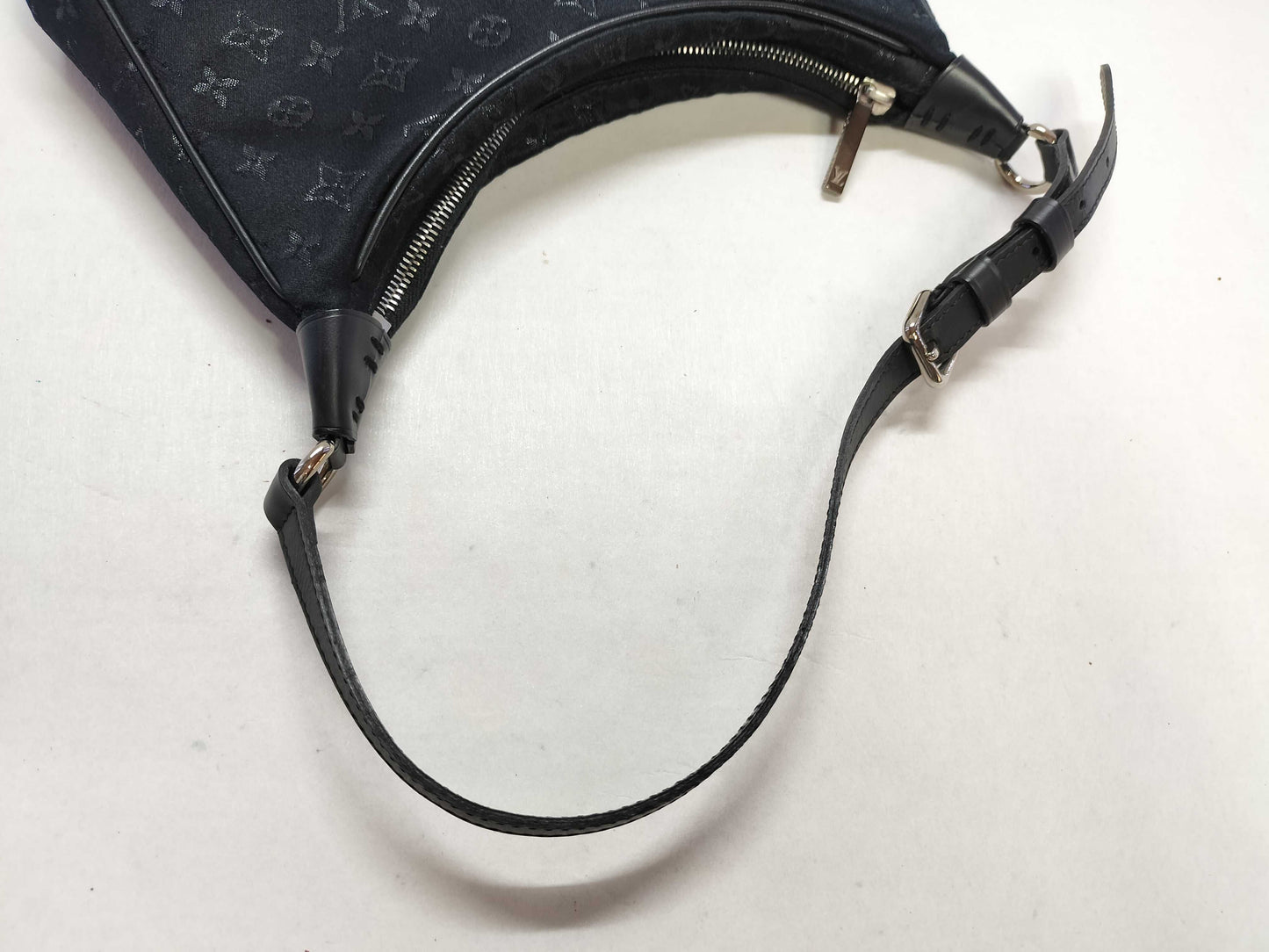 LOUIS VUITTON Monogram Satin Little Boulogne Pouch M92142 SR0041 Black