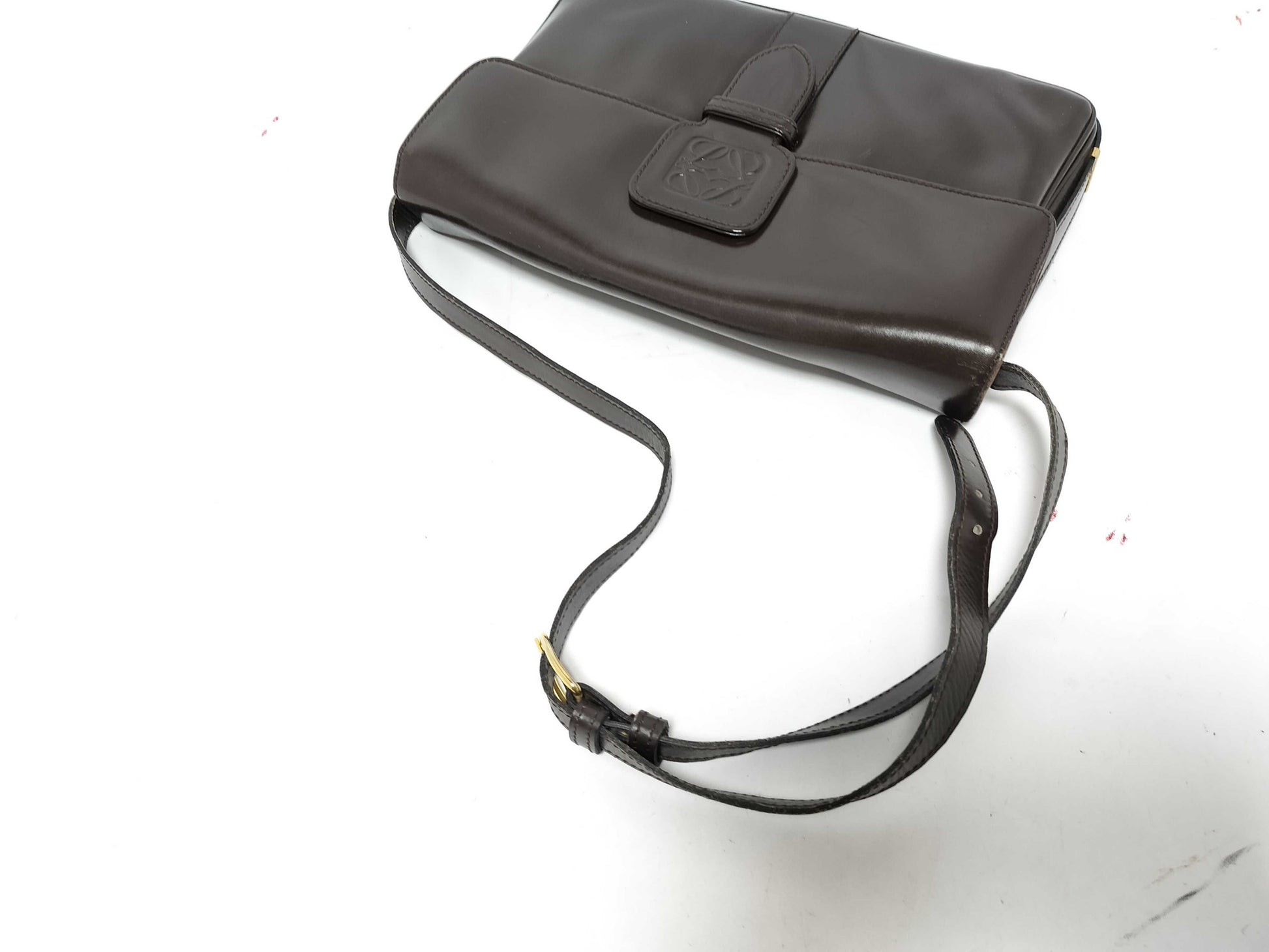 LOEWE Calf Leather Shoulder Bag Brown