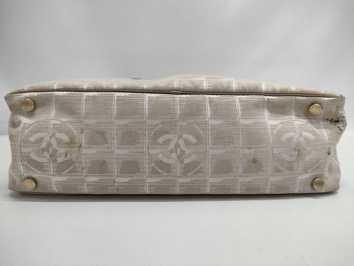 CHANEL New Travel Line Nylon and Leather Handbag in Pink Beige with Silver Hardware