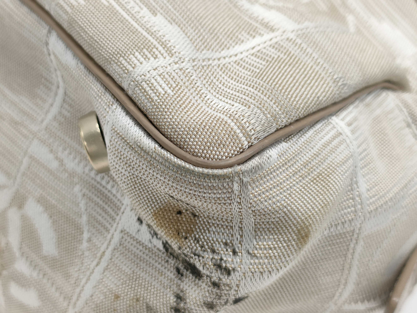 CHANEL New Travel Line Nylon and Leather Handbag in Pink Beige with Silver Hardware