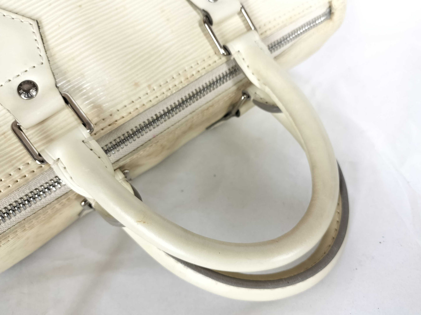 LOUIS VUITTON Epi ID - Louis Vuitton Leather Speedy Handbag 28cm SHW #SP2077 - Grade B Boston Bag