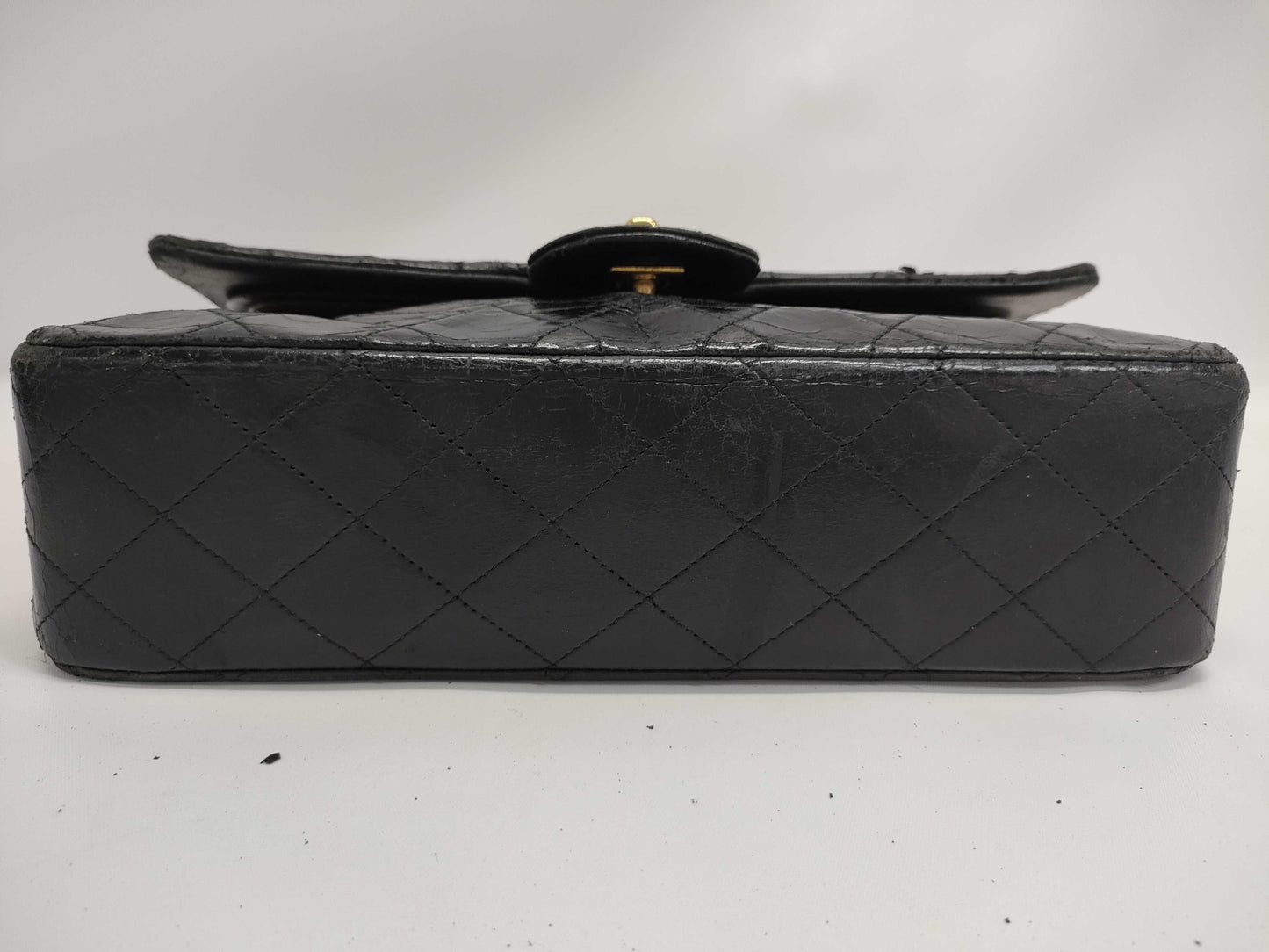 CHANEL Matelasse Lamb Double Flap 25 Chain Shoulder Bag with Seal