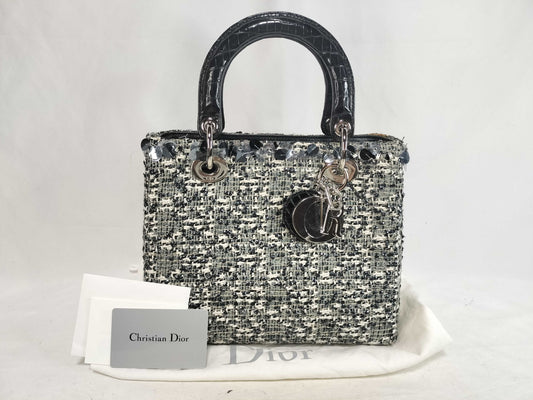Dior Christian Dior Lady Dior Tweed Black Handbag