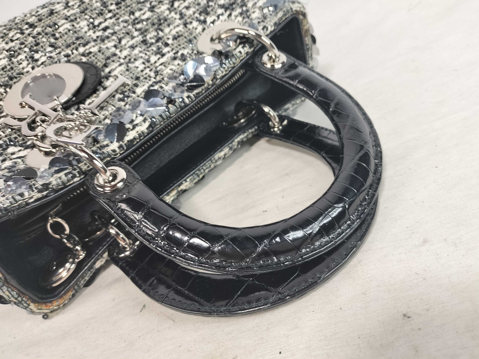 Dior Christian Dior Lady Dior Tweed Black Handbag