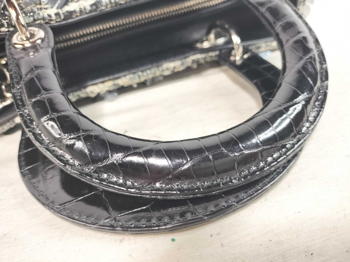 Dior Christian Dior Lady Dior Tweed Black Handbag
