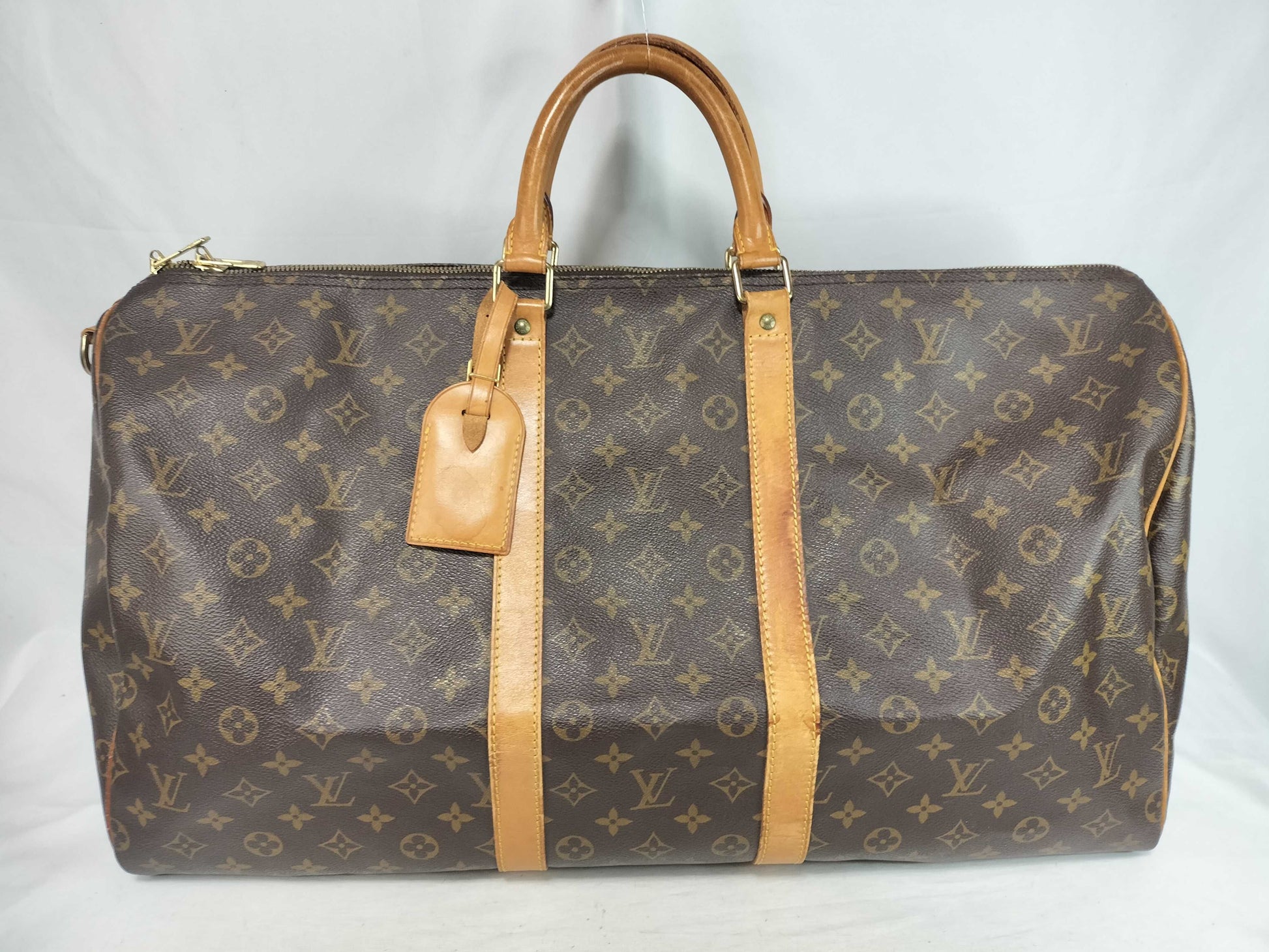 LOUIS VUITTON Monogram Louis Vuitton M41414 Monogram Keepall Bandouliere 55 Brown Boston Handbag Boston Bag